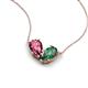 5 - Zemi 1.56 ctw Pear Shape Pink Tourmaline and Created Alexandrite (7x5 mm) Toi Et Moi Pendant Necklace 