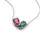 5 - Zemi 1.56 ctw Pear Shape Pink Tourmaline and Created Alexandrite (7x5 mm) Toi Et Moi Pendant Necklace 