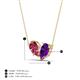 4 - Zemi 1.35 ctw Pear Shape Pink Tourmaline and Amethyst (7x5 mm) Toi Et Moi Pendant Necklace 
