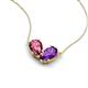5 - Zemi 1.35 ctw Pear Shape Pink Tourmaline and Amethyst (7x5 mm) Toi Et Moi Pendant Necklace 