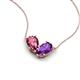 5 - Zemi 1.35 ctw Pear Shape Pink Tourmaline and Amethyst (7x5 mm) Toi Et Moi Pendant Necklace 