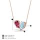4 - Zemi 1.30 ctw Pear Shape Pink Tourmaline and Aquamarine (7x5 mm) Toi Et Moi Pendant Necklace 