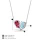 4 - Zemi 1.30 ctw Pear Shape Pink Tourmaline and Aquamarine (7x5 mm) Toi Et Moi Pendant Necklace 