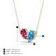 4 - Zemi 1.55 ctw Pear Shape Pink Tourmaline and Blue Topaz (7x5 mm) Toi Et Moi Pendant Necklace 
