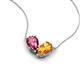 5 - Zemi 1.35 ctw Pear Shape Pink Tourmaline and Citrine (7x5 mm) Toi Et Moi Pendant Necklace 