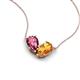 5 - Zemi 1.35 ctw Pear Shape Pink Tourmaline and Citrine (7x5 mm) Toi Et Moi Pendant Necklace 