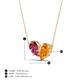 4 - Zemi 1.35 ctw Pear Shape Pink Tourmaline and Citrine (7x5 mm) Toi Et Moi Pendant Necklace 