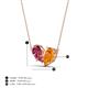 4 - Zemi 1.35 ctw Pear Shape Pink Tourmaline and Citrine (7x5 mm) Toi Et Moi Pendant Necklace 