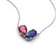 5 - Zemi 1.30 ctw Pear Shape Pink Tourmaline and Iolite (7x5 mm) Toi Et Moi Pendant Necklace 