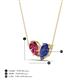 4 - Zemi 1.30 ctw Pear Shape Pink Tourmaline and Iolite (7x5 mm) Toi Et Moi Pendant Necklace 