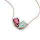 5 - Zemi 1.05 ctw Pear Shape Pink Tourmaline and Opal (7x5 mm) Toi Et Moi Pendant Necklace 