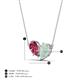 4 - Zemi 1.05 ctw Pear Shape Pink Tourmaline and Opal (7x5 mm) Toi Et Moi Pendant Necklace 