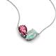 5 - Zemi 1.05 ctw Pear Shape Pink Tourmaline and Opal (7x5 mm) Toi Et Moi Pendant Necklace 