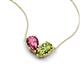 5 - Zemi 1.50 ctw Pear Shape Pink Tourmaline and Peridot (7x5 mm) Toi Et Moi Pendant Necklace 