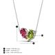 4 - Zemi 1.50 ctw Pear Shape Pink Tourmaline and Peridot (7x5 mm) Toi Et Moi Pendant Necklace 