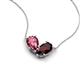 5 - Zemi 1.60 ctw Pear Shape Pink Tourmaline and Red Garnet (7x5 mm) Toi Et Moi Pendant Necklace 