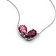 5 - Zemi 1.60 ctw Pear Shape Pink Tourmaline and Rhodolite Garnet (7x5 mm) Toi Et Moi Pendant Necklace 