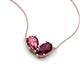 5 - Zemi 1.60 ctw Pear Shape Pink Tourmaline and Rhodolite Garnet (7x5 mm) Toi Et Moi Pendant Necklace 
