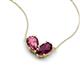 5 - Zemi 1.60 ctw Pear Shape Pink Tourmaline and Rhodolite Garnet (7x5 mm) Toi Et Moi Pendant Necklace 