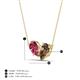 4 - Zemi 1.35 ctw Pear Shape Pink Tourmaline and Smoky Quartz (7x5 mm) Toi Et Moi Pendant Necklace 