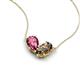 5 - Zemi 1.35 ctw Pear Shape Pink Tourmaline and Smoky Quartz (7x5 mm) Toi Et Moi Pendant Necklace 