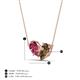 4 - Zemi 1.35 ctw Pear Shape Pink Tourmaline and Smoky Quartz (7x5 mm) Toi Et Moi Pendant Necklace 