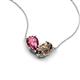 5 - Zemi 1.35 ctw Pear Shape Pink Tourmaline and Smoky Quartz (7x5 mm) Toi Et Moi Pendant Necklace 