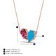 4 - Zemi 1.05 ctw Pear Shape Pink Tourmaline and Turquoise (7x5 mm) Toi Et Moi Pendant Necklace 