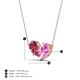 4 - Zemi 1.60 ctw Pear Shape Pink Tourmaline and Lab Grown Pink Sapphire (7x5 mm) Toi Et Moi Pendant Necklace 