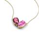 5 - Zemi 1.60 ctw Pear Shape Pink Tourmaline and Lab Grown Pink Sapphire (7x5 mm) Toi Et Moi Pendant Necklace 