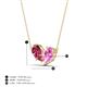 4 - Zemi 1.60 ctw Pear Shape Pink Tourmaline and Lab Grown Pink Sapphire (7x5 mm) Toi Et Moi Pendant Necklace 
