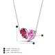4 - Zemi 1.60 ctw Pear Shape Pink Tourmaline and Lab Grown Pink Sapphire (7x5 mm) Toi Et Moi Pendant Necklace 