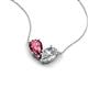 5 - Zemi 2.00 ctw Pear Shape Pink Tourmaline and Lab Grown Diamond (7x5 mm) Toi Et Moi Pendant Necklace 