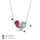 4 - Zemi 1.50 ctw Pear Shape Pink Tourmaline and Natural Diamond (7x5 mm) Toi Et Moi Pendant Necklace 
