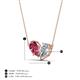4 - Zemi 1.50 ctw Pear Shape Pink Tourmaline and Natural Diamond (7x5 mm) Toi Et Moi Pendant Necklace 