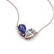 5 - Zemi 1.45 ctw Pear Shape Iolite and Moissanite (7x5 mm) Toi Et Moi Pendant Necklace 