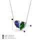 4 - Zemi 1.40 ctw Pear Shape Iolite and Lab Grown Emerald (7x5 mm) Toi Et Moi Pendant Necklace 