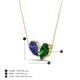4 - Zemi 1.40 ctw Pear Shape Iolite and Lab Grown Emerald (7x5 mm) Toi Et Moi Pendant Necklace 