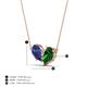 4 - Zemi 1.40 ctw Pear Shape Iolite and Lab Grown Emerald (7x5 mm) Toi Et Moi Pendant Necklace 