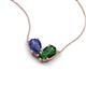 5 - Zemi 1.40 ctw Pear Shape Iolite and Lab Grown Emerald (7x5 mm) Toi Et Moi Pendant Necklace 