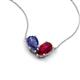 5 - Zemi 1.55 ctw Pear Shape Iolite and Lab Grown Ruby (7x5 mm) Toi Et Moi Pendant Necklace 