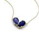 5 - Zemi 1.50 ctw Pear Shape Iolite and Lab Grown Blue Sapphire (7x5 mm) Toi Et Moi Pendant Necklace 
