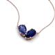 5 - Zemi 1.50 ctw Pear Shape Iolite and Lab Grown Blue Sapphire (7x5 mm) Toi Et Moi Pendant Necklace 