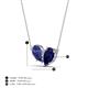 4 - Zemi 1.50 ctw Pear Shape Iolite and Lab Grown Blue Sapphire (7x5 mm) Toi Et Moi Pendant Necklace 