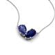 5 - Zemi 1.50 ctw Pear Shape Iolite and Lab Grown Blue Sapphire (7x5 mm) Toi Et Moi Pendant Necklace 