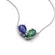 5 - Zemi 1.46 ctw Pear Shape Iolite and Created Alexandrite (7x5 mm) Toi Et Moi Pendant Necklace 