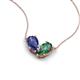 5 - Zemi 1.46 ctw Pear Shape Iolite and Created Alexandrite (7x5 mm) Toi Et Moi Pendant Necklace 