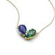 5 - Zemi 1.46 ctw Pear Shape Iolite and Created Alexandrite (7x5 mm) Toi Et Moi Pendant Necklace 