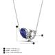 4 - Zemi 1.46 ctw Pear Shape Iolite and Created Alexandrite (7x5 mm) Toi Et Moi Pendant Necklace 