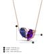 4 - Zemi 1.25 ctw Pear Shape Iolite and Amethyst (7x5 mm) Toi Et Moi Pendant Necklace 